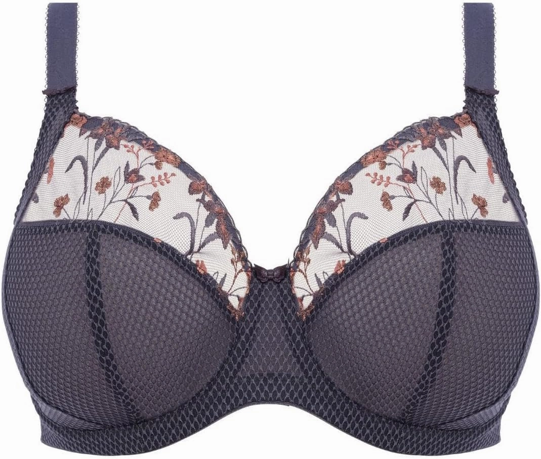 Elomi Women’s Charley Floral Embroidery, Low Plunge, Dd  Bras