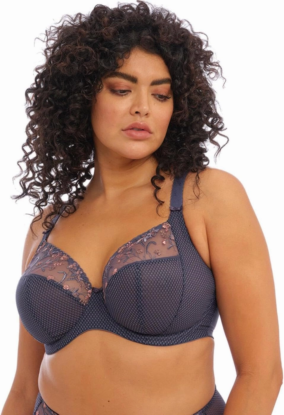 Elomi Women’s Charley Floral Embroidery, Low Plunge, Dd  Bras
