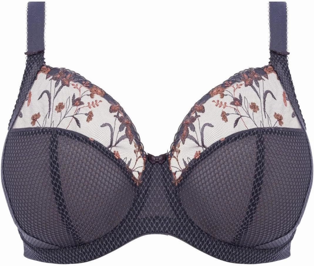Elomi Women’s Charley Floral Embroidery, Low Plunge, Dd  Bras