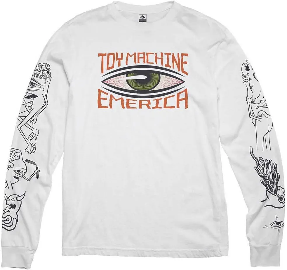 Emerica x Toy Machine Eye Long Sleeve T-Shirt - White