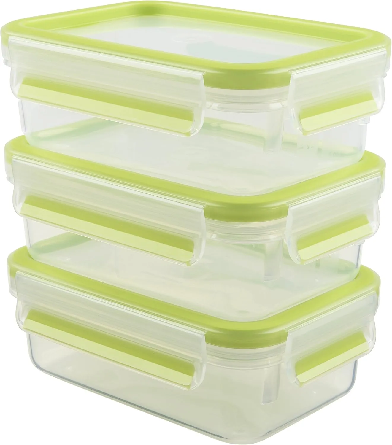 Emsa "Clip & Close 2.0" 3 Piece Food Storage Container, Light Green