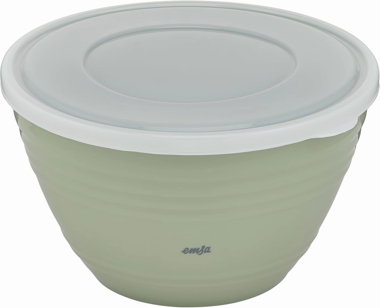 Emsa K32527 Prep&Bake Plastic Mixing Bowl 2.75 L | with Preserving Lid for Fridge Storage | Non-Slip Base | Perfect Stability When Mixing | Dishwasher Safe | Green