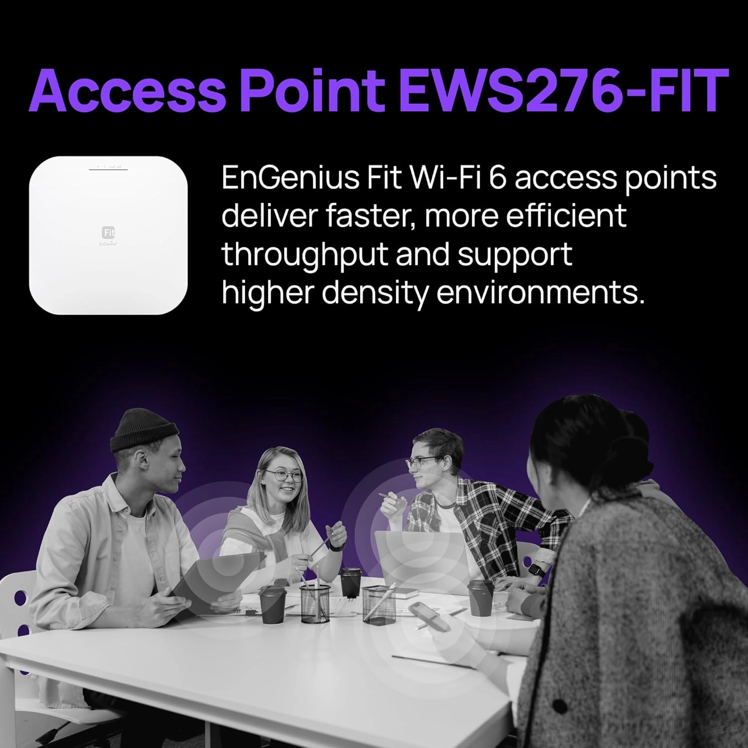 EnGenius Wireless AP (EWS276-FIT) | True 4X4 Wi-Fi 6 Dual Band AX3600 | 2.5Gbe PoE  | Cloud & App & OnPrem Control Options | WPA3, MU-MIMO, Mesh & Seamless Roaming | Power Adapter Not Included