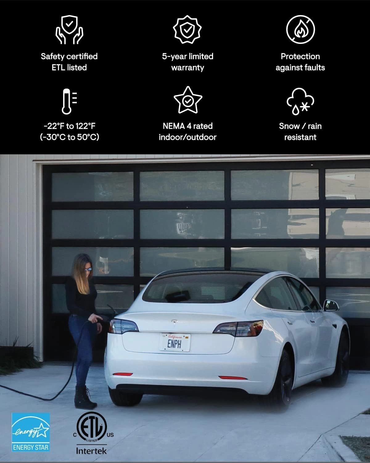 Enphase 32 Amp Plug-in Level 2 EV Charger for Home, HCS-40 (Formerly ClipperCreek), NEMA 14-50, 5-Year Warranty, 25 ft Cable, J1772 Connector, up to 31 Miles of Range per Hour