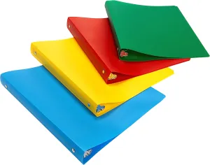 EPI 3-Ring Binder, 1-Inch, Letter Size, 12-Pack, Assorted Colors