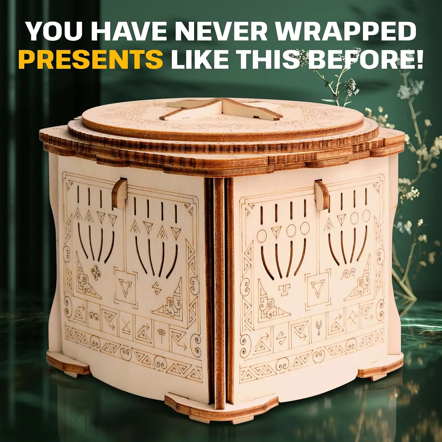 ESC WELT Wooden Secret Lock Box - Creative for Money, Vouchers, Gift Cards - 3D Wooden Box Game - Gift Box Riddle Game - Gift Box for Teens and Adults - 3D Puzzle