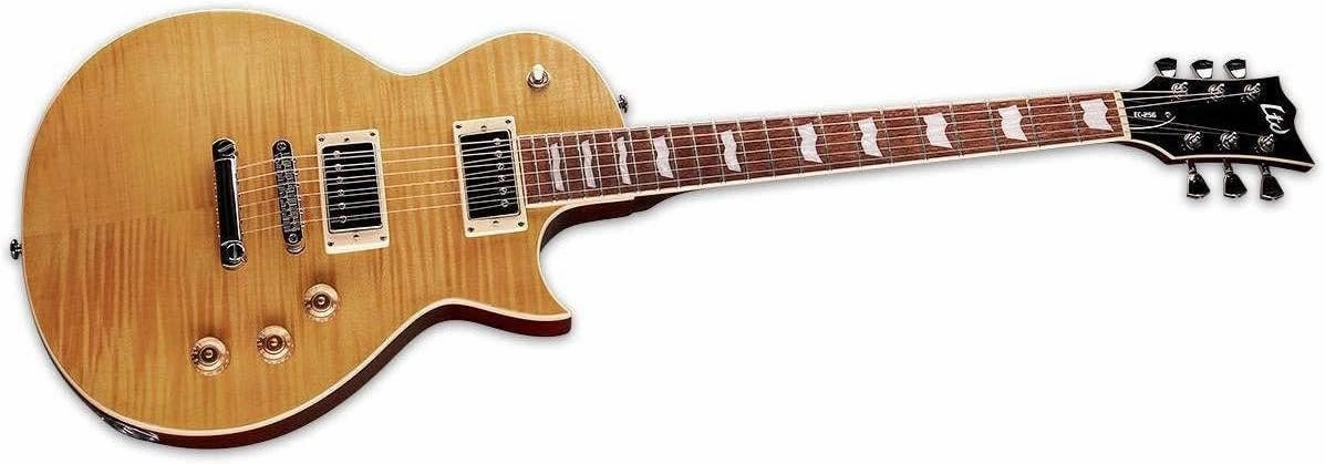 ESP 6 String LTD EC-256FM Electric Guitar, Vintage Natural, Right, (LEC256VN)