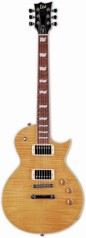 ESP 6 String LTD EC-256FM Electric Guitar, Vintage Natural, Right, (LEC256VN)