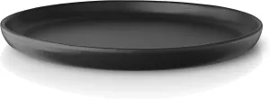 Eva Solo | Nordic Kitchen Plate 10 Inches | Set of 4 | Microwave & Dishwasher Safe | Black Stoneware Suitable for everyday use | Danish Design, Functionality & Quality | Black