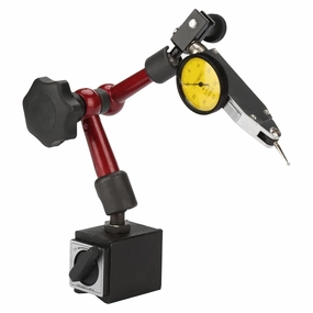EVTSCAN 0 to 0.8mm Lever Type Test Indicator with Magnetic Base Set, 32mm Dial Diameter with Rotating Bezel and 200mm Flexible Adjustable Arm