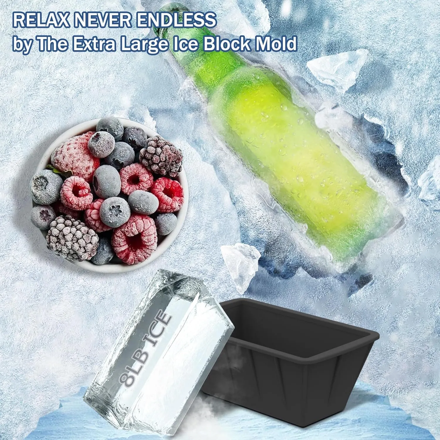 Extra Large Ice Cube Molds 4Pack 32LB Silicone Large Ice Cube Molds for Cold Plunge Tub,Reusable Ice Cube Trays for Freezer,Ice Block Molds for Home Ice Bath,Cold Plunge Accessories,Ice Bath Chiller