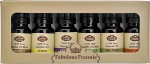 Fabulous Frannie Clean House Pure Essential Oils Set Protect Blend, Lemon, Lavender, Fresh Air Blend, Tea Tree and Sweet Orange 10ml (Pack of 6)