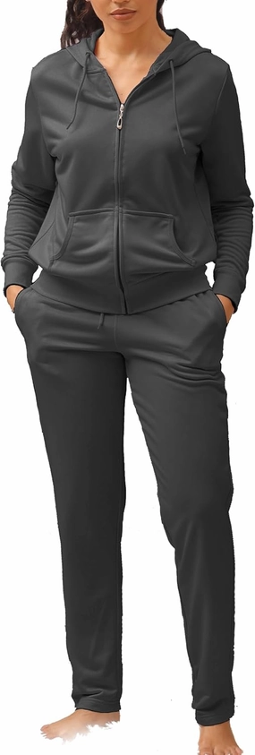 Facitisu Tracksuit for Women Set 2 Piece Joggers Terry Jogging Sweat Outfits Hoodie and Sweatpants