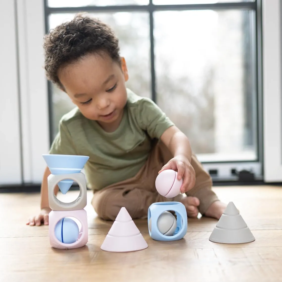 Fat Brain Toys Building Genius by MOLUK - Pastels - Open-Ended Creative Play, Preschool