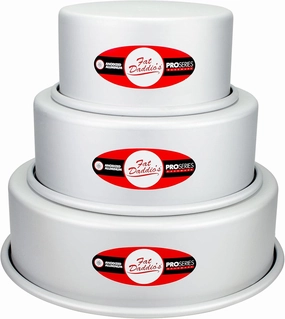 Fat Daddio's Anodized Aluminum 3-Tiered Round Cake Pan Set