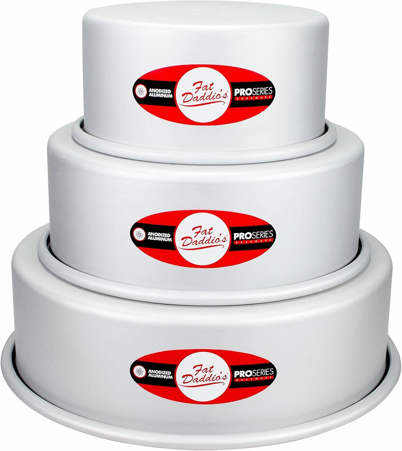 Fat Daddio's Anodized Aluminum 3-Tiered Round Cake Pan Set