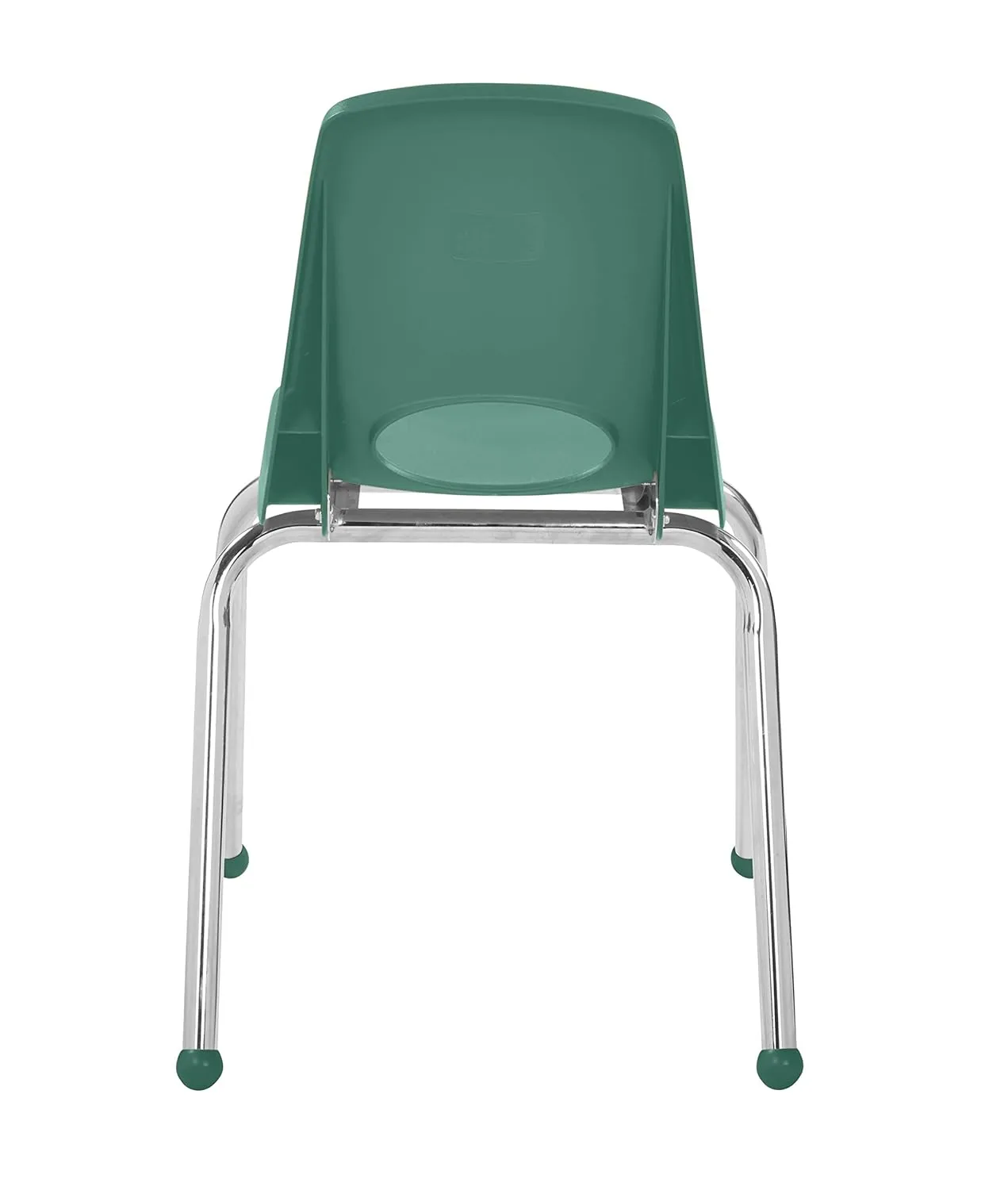 FDP 16" School Stack Chair, Stacking Student Seat with Chromed Steel Legs and Ball Glides; for in-Home Learning or Classroom - Green (4-Pack), 10382-GN