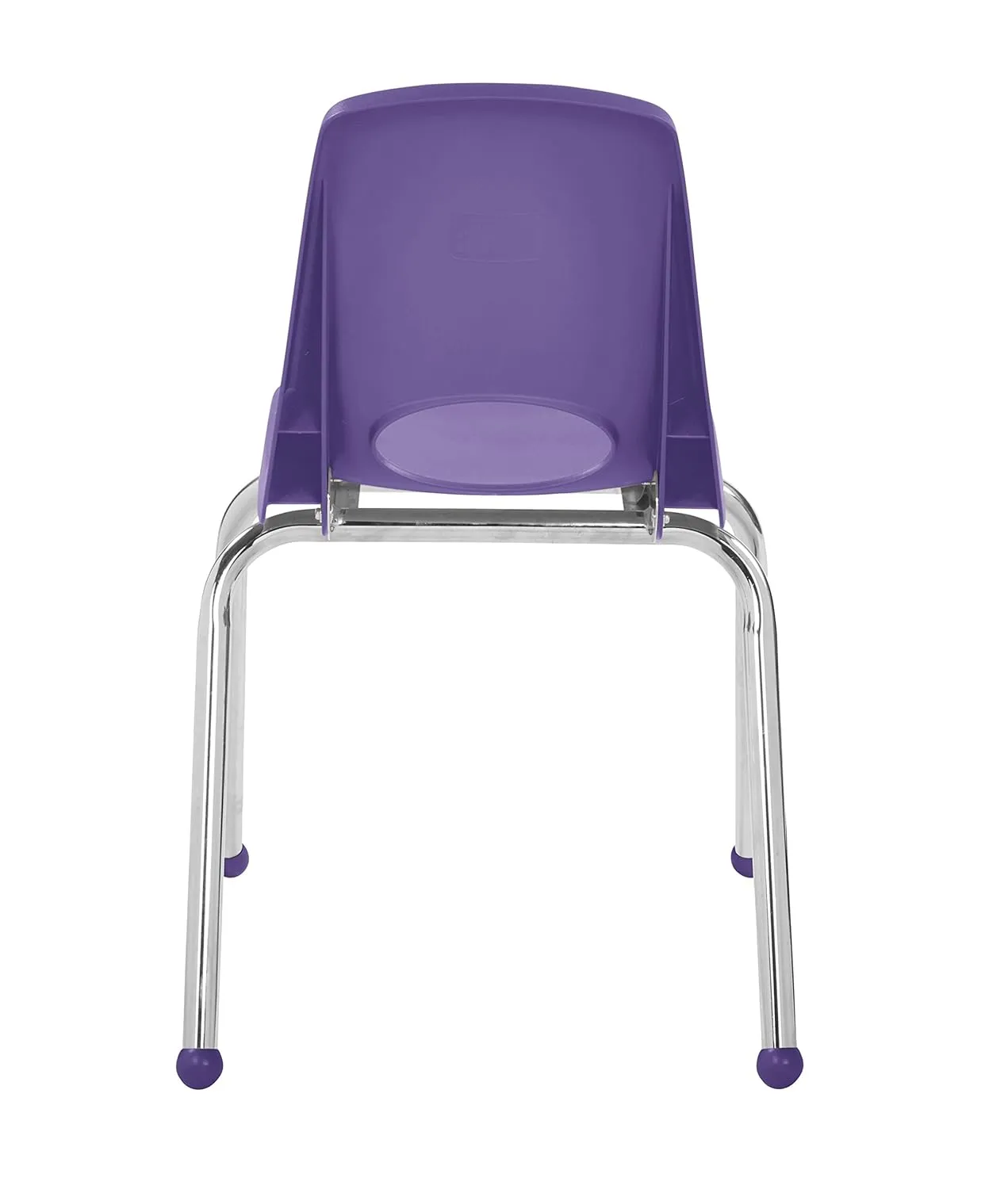 FDP 16" School Stack Chair, Stacking Student Seat with Chromed Steel Legs and Ball Glides; for in-Home Learning or Classroom - Purple (4-Pack), 10382-PU