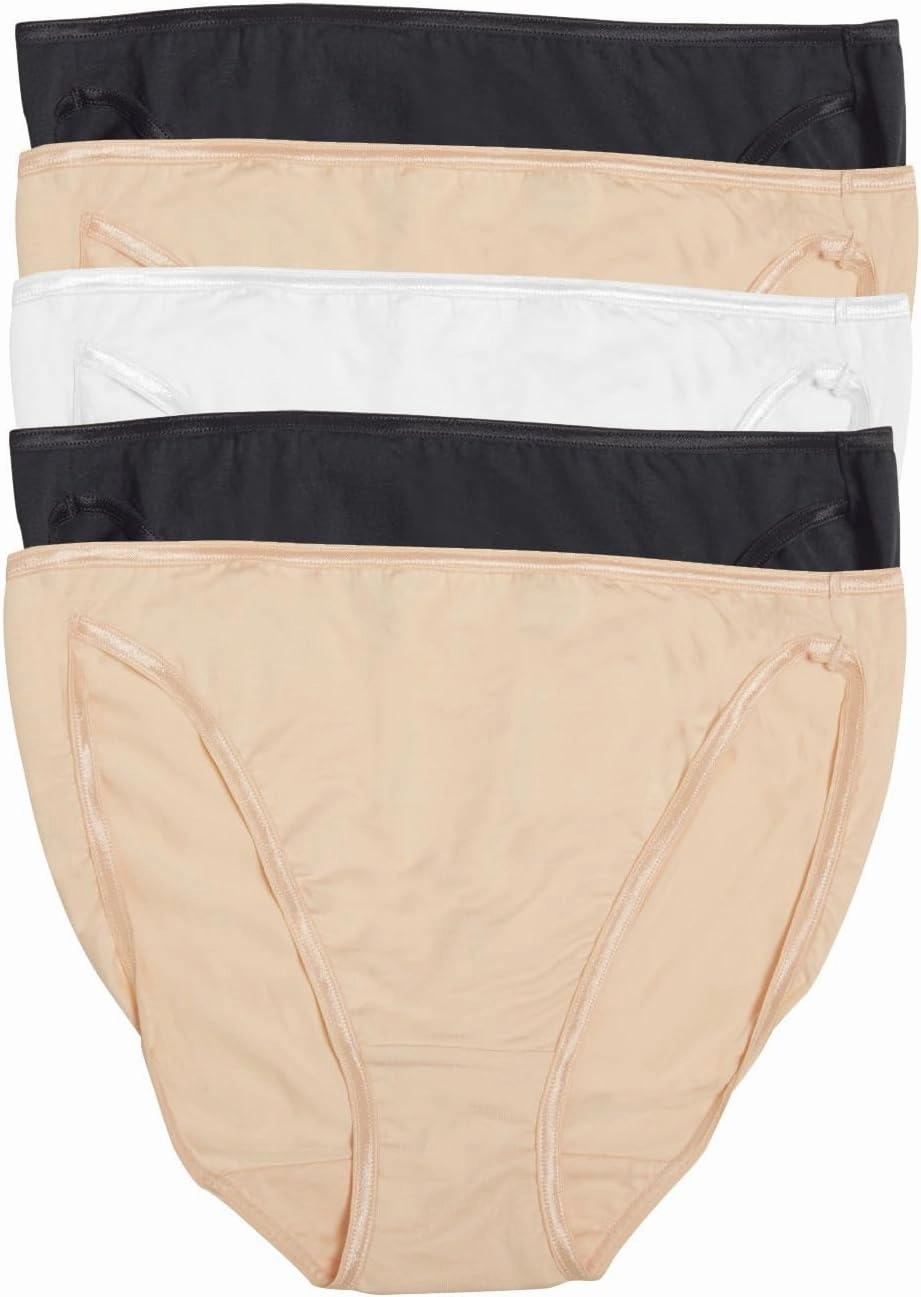 Felina | So Smooth Modal Hi Cut Panty | Hi Leg Opening Panties for Women | 5-Pack