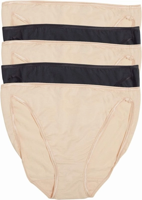 Felina | So Smooth Modal Hi Cut Panty | Hi Leg Opening Panties for Women | 5-Pack