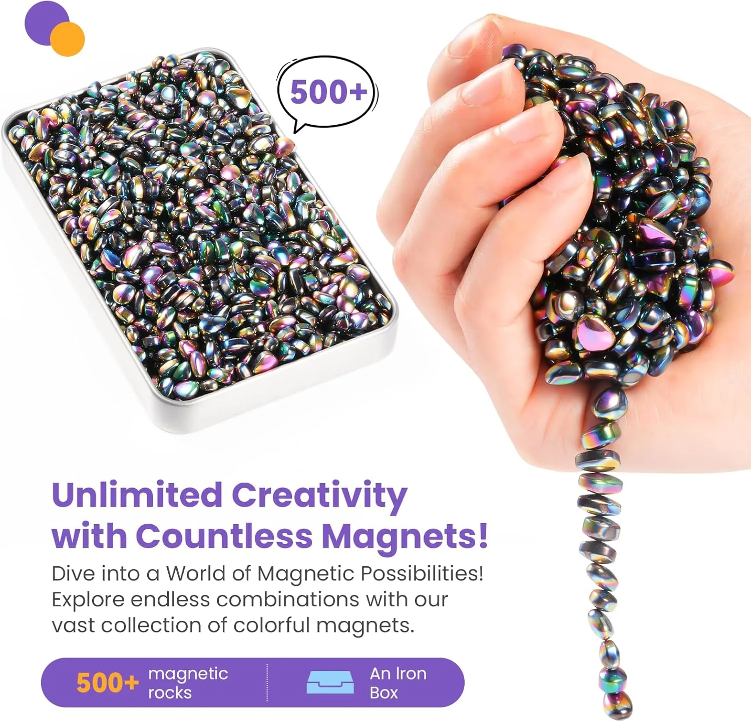 Ferrite Putty 550pcs Balls Fidget Toys for Adults Fun Stress Relief Balls Perfect for DIY Creative Play Quality Putty Stress Relief Toys for Adults （Colorfully）