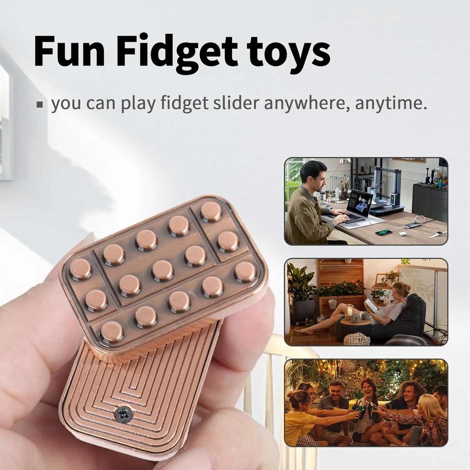 Fidget Toys Adults Metal Fidget Slider Magnetic EDC Haptic Fidget Toys for Adults