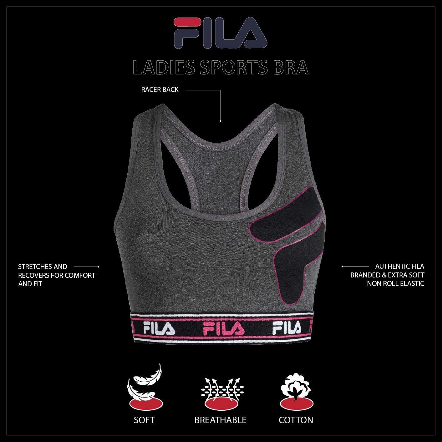 Fila Women's Classic Logo Cotton Racerback Sports Bra