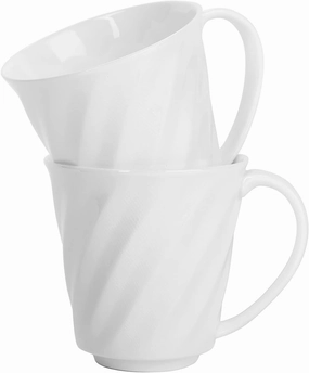 Fine Bone Ceramic Coffee Mug with Handles for Hot Beverages Coffee Cappuccino Latte Cocoa Tea Perfect for Home (Set of 2)