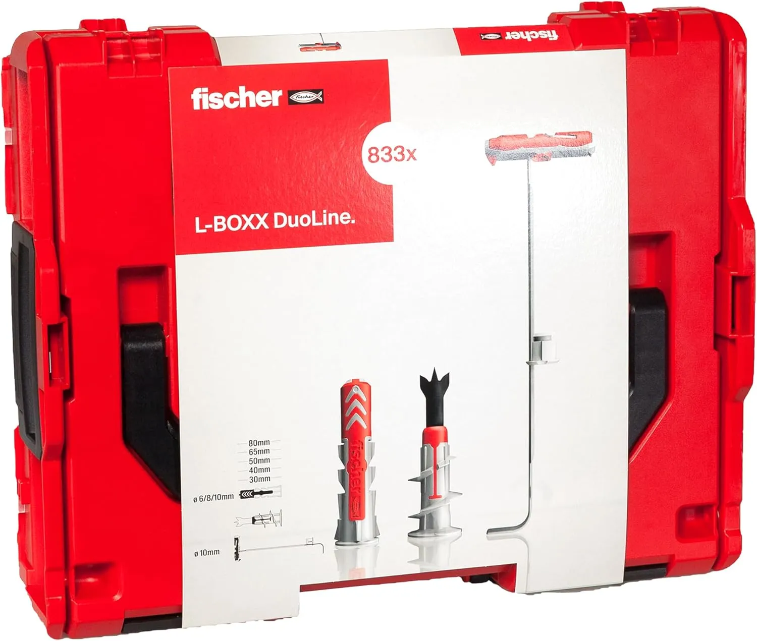 fischer L-BOXX 102 PowerFast II PH DuoLine Assorted Box 833pcs (770x DuoPower, 45x DuoBlade, 18x DuoTec) Standard Fasteners for All Building Materials Safe and Convenient Transport