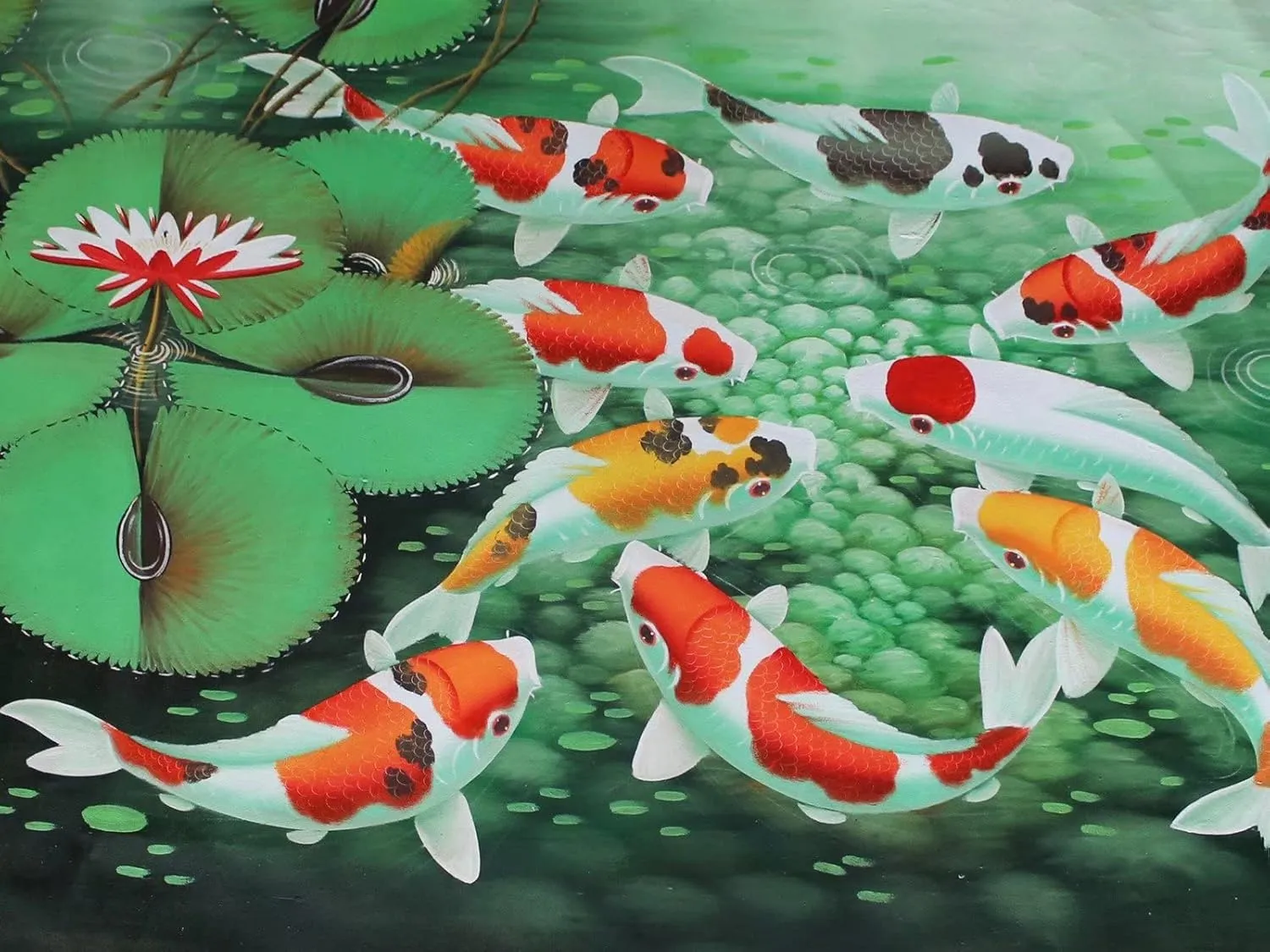 Fish Koi Jigsaw Puzzles for Kids Adults 500 Pieces, Fun Educational Games Toy Birthday Gift Art Home Decor Finish Size 20.5 x 15 Inches
