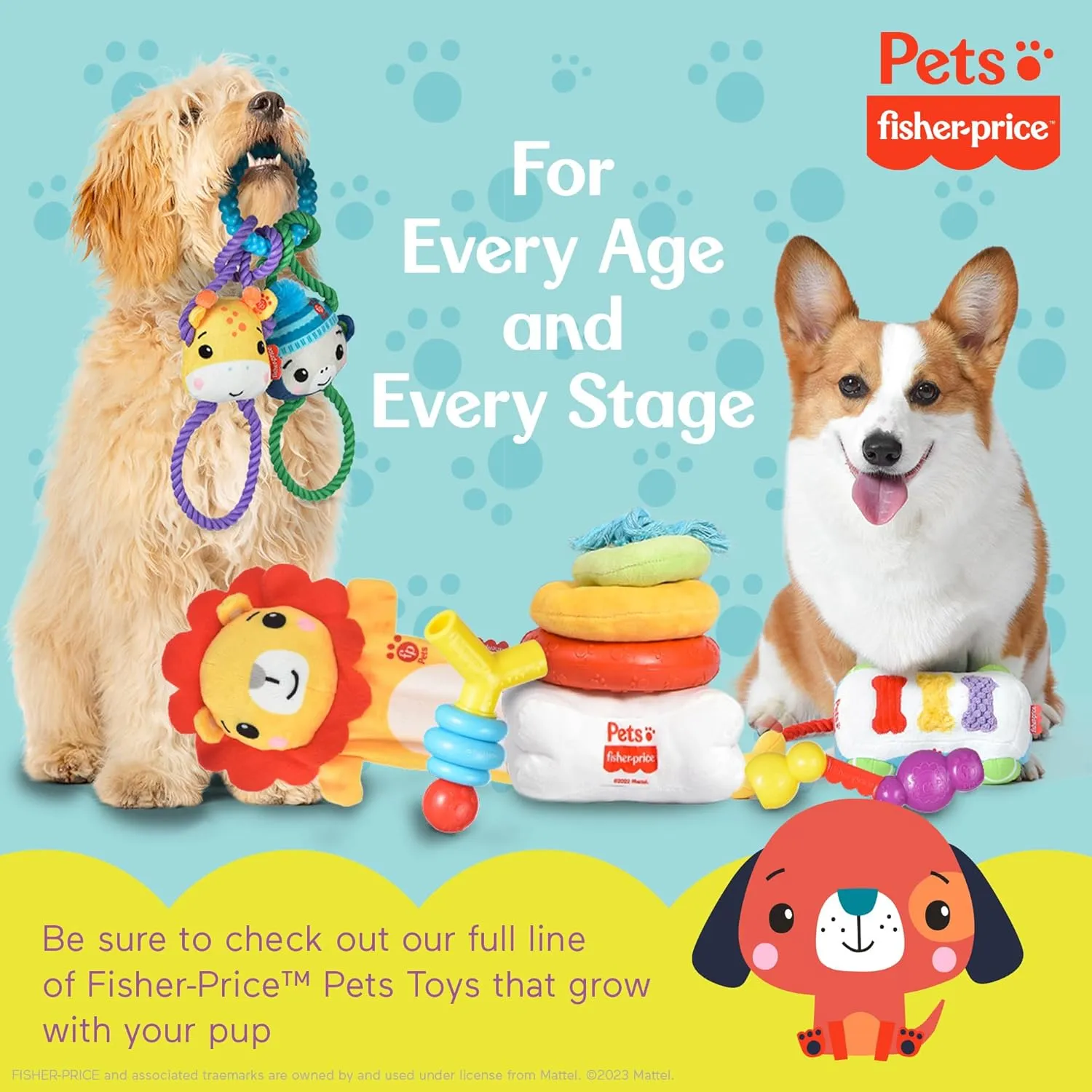 Fisher-Price for Pets Attack-A-Stack Chase & Toss Toy | Ring Stack Toy for Dogs, Multifunctional Toys, Developmental Toys for Dogs and Puppies | Mental Stimulation Toys for Dogs 12 Inch