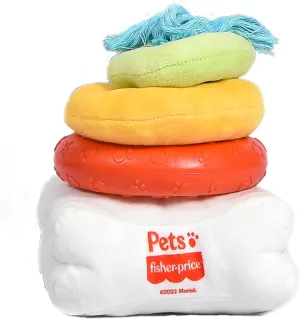 Fisher-Price for Pets Attack-A-Stack Chase & Toss Toy | Ring Stack Toy for Dogs, Multifunctional Toys, Developmental Toys for Dogs and Puppies | Mental Stimulation Toys for Dogs 12 Inch