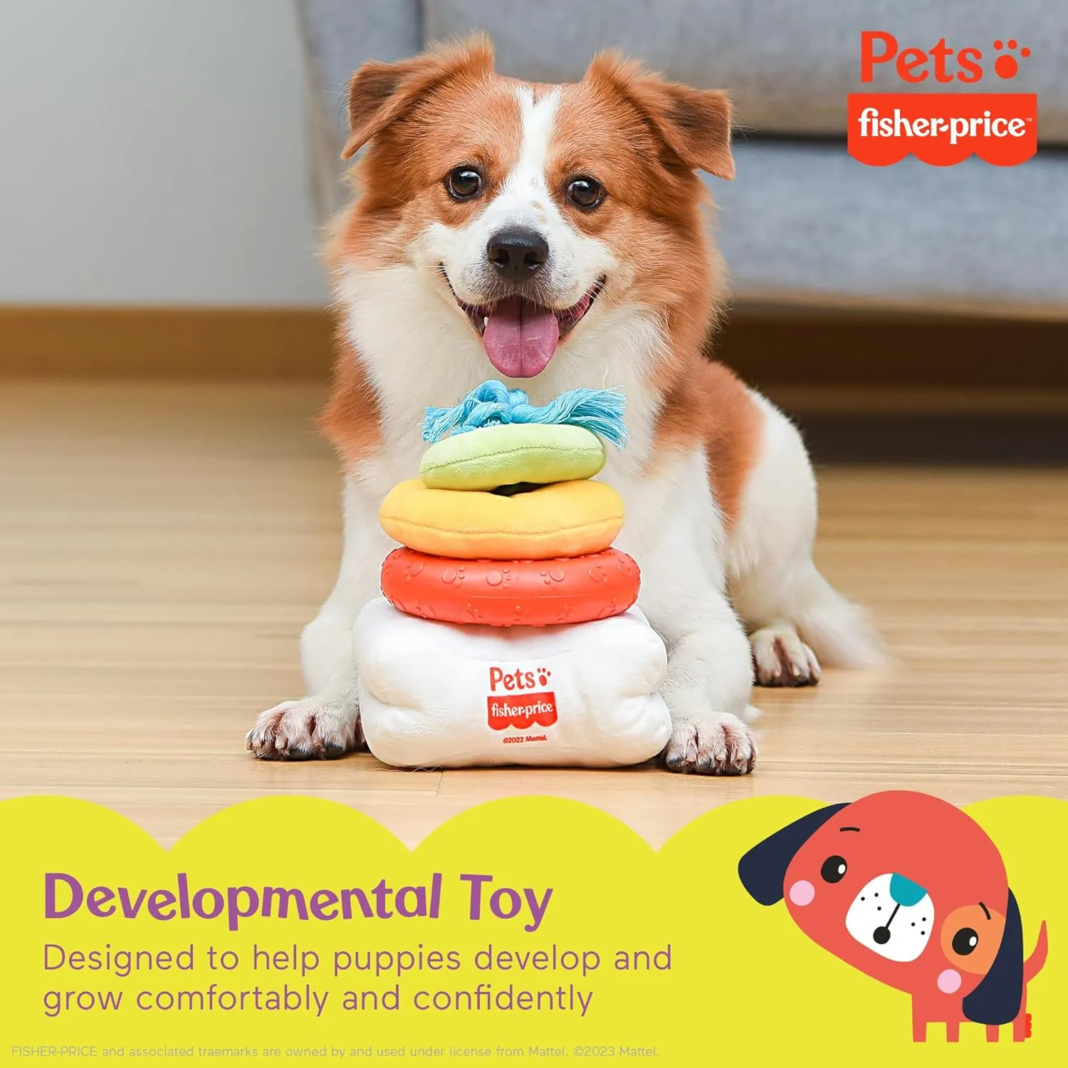 Fisher-Price for Pets Attack-A-Stack Chase & Toss Toy | Ring Stack Toy for Dogs, Multifunctional Toys, Developmental Toys for Dogs and Puppies | Mental Stimulation Toys for Dogs 12 Inch