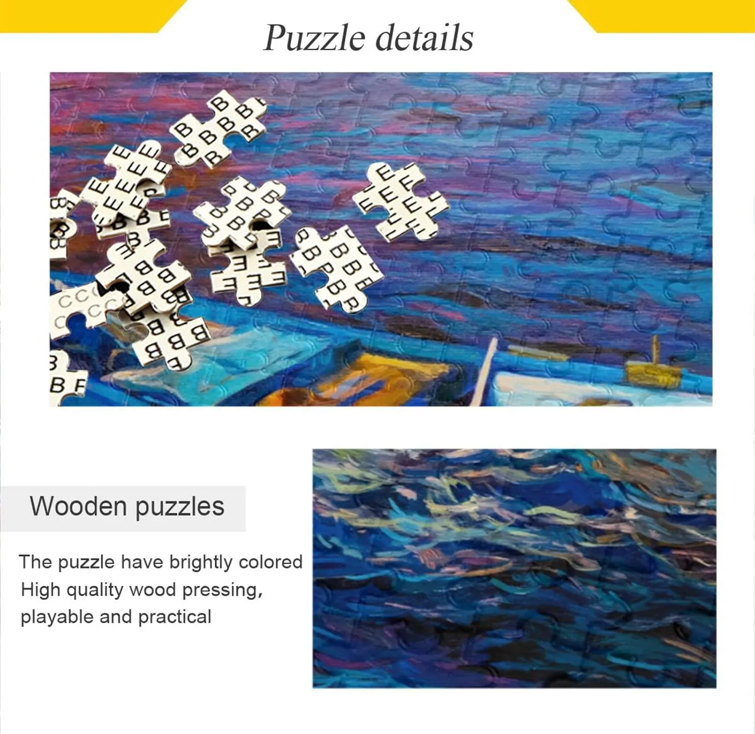 Fishing Boat Oil Painting Jigsaw Puzzles for Kids Adults 1000 Pieces, Fun Educational Games Toy Birthday Gift Art Home Decor Finish Size 29.5 x 20 Inches