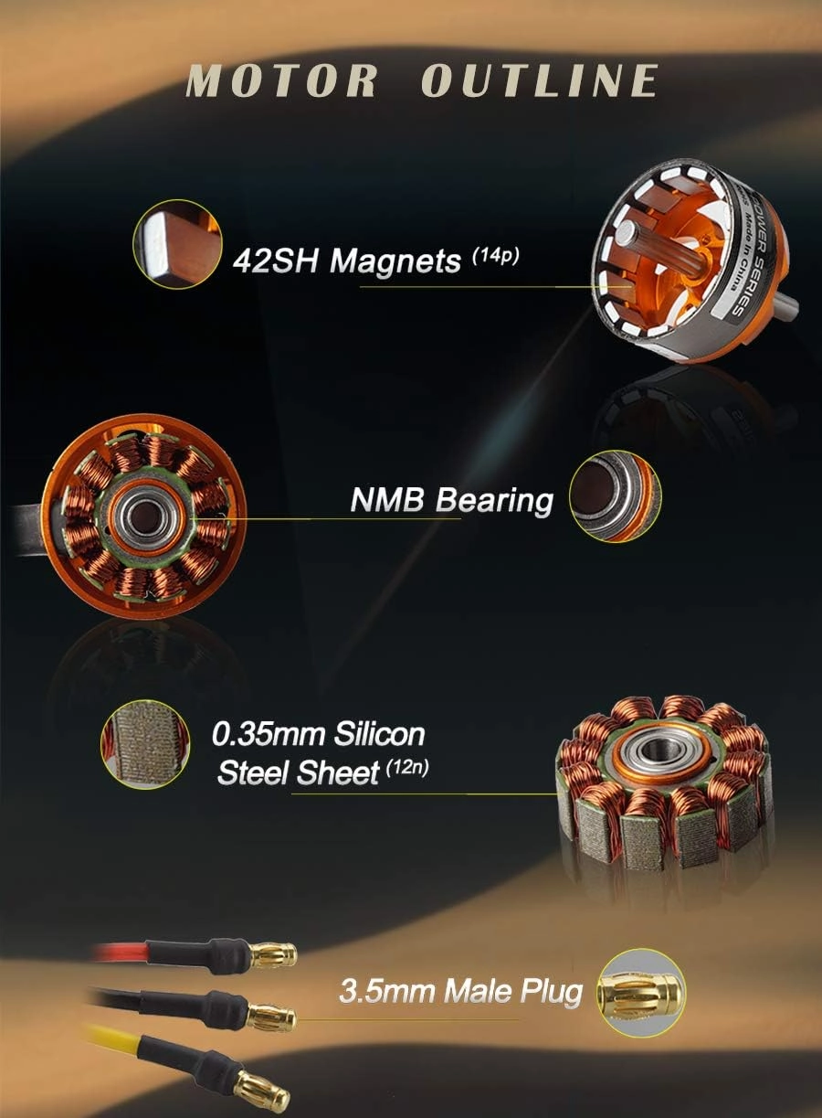 FLASH HOBBY Brushless Motor D3548 1100KV Outrunner Motor for Mini Multicopters RC Plane Helicopter Fixed-Wing Aircraft