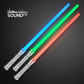 FlashingBlinkyLights LED Light Up Futuristic Saber Sword Toy Weapon with Motion Activated Sound