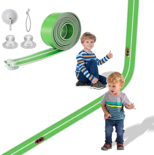 Flex Track 15 Ft Starter Set, Flexible Race Car Ramp Track for Ages 3 & Up with Suction Cups Compatible with Hot Wheels and Diecast 1/64th Cars
