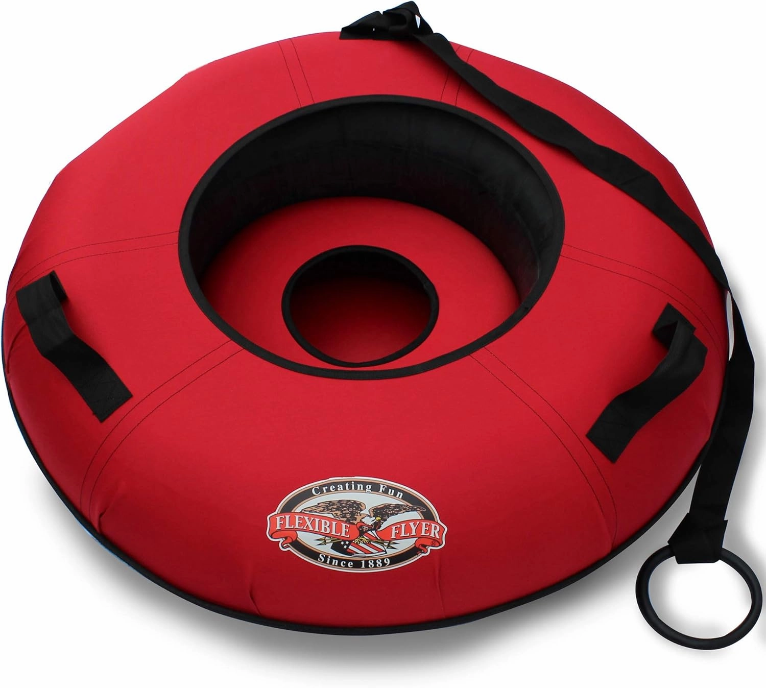 Flexible Flyer Heavy-Duty Commercial Snow Tube. Hard Plastic Bottom Inflatable Adult Sled , 42 x 42 x 11"