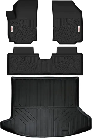 Floor Mats Accessoires 2 Row Liners Set & Cargo Liners Custom Fit for 2025 2026 Chevrolet Chevy Equinox（Not for EV,All Weather Heavy Duty TPE Winter Slush Car Mats & Rear Trunk Mats