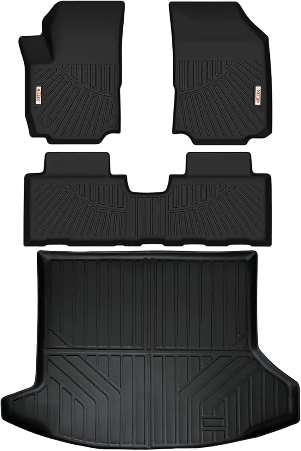Floor Mats Accessoires 2 Row Liners Set & Cargo Liners Custom Fit for 2025 2026 Chevrolet Chevy Equinox（Not for EV,All Weather Heavy Duty TPE Winter Slush Car Mats & Rear Trunk Mats