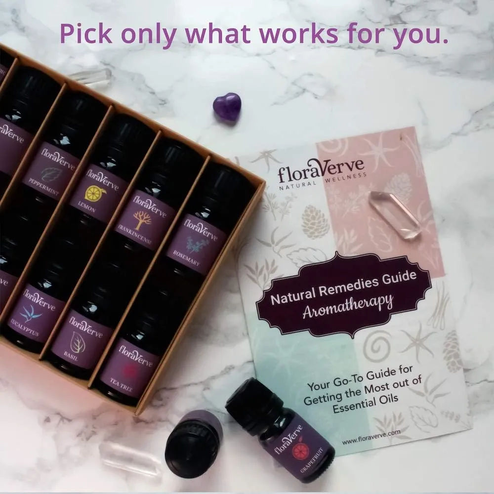floraVerve Essential Oils Collection, Build Your Own Starter Kit, 12 x5ml Natural Essential Oils Customized Set (myFloraPack 12x5ml)