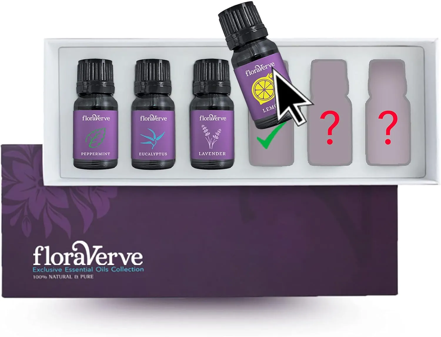 floraVerve Essential Oils Customized Set, Build Your Own Collection, All Natural & 100% Pure Aromatherapy Essential Oils, NO More Pre-Set Collection - Pick Only Those You Like! (6x10mL)