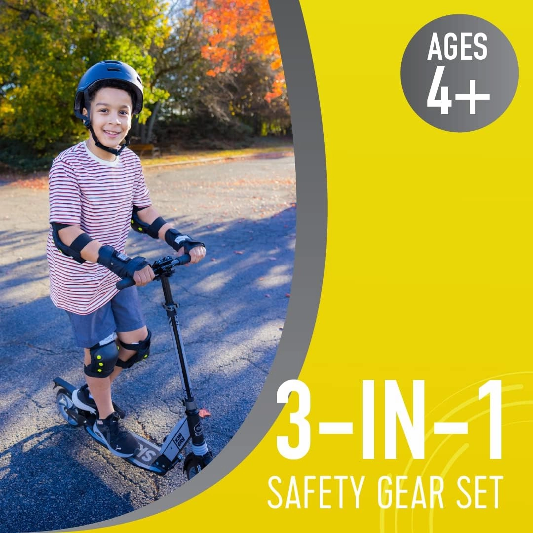 Flybar Knee and Elbow Pads, Wrist Guards Safety Gear-Multi Sport Protection for Skateboard, BMX, Pogo, Inline Skating, Scooter-Kids, Teen, Adult Sizes