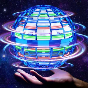 Flying Orb Ball Toy, Galaxy Ball 2024 Cosmic Globe Boomerang Hover Ball Fidget Spinner, Hand Controlled Mini Drone, Cool Toys Gifts for 6 7 8 9 10  Year Old Boys Girls Outdoor Toys(Blue)