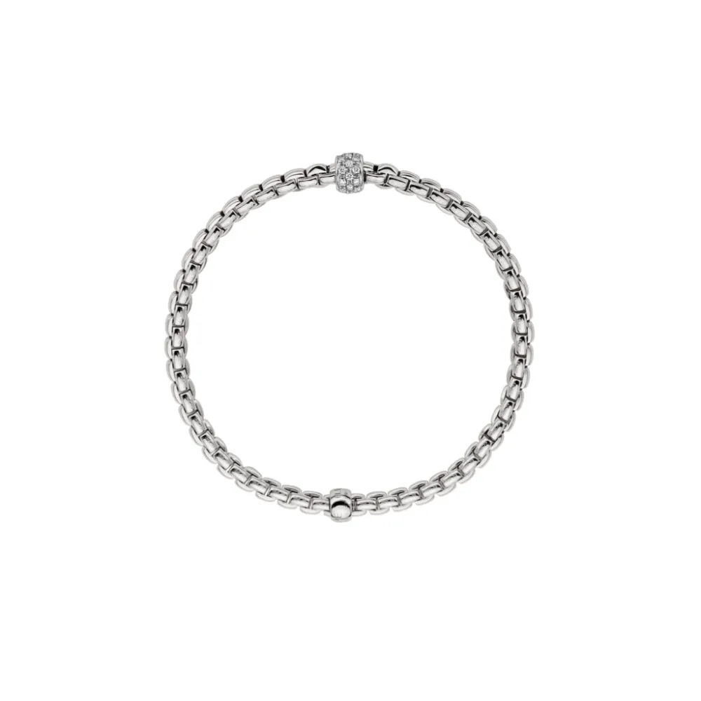 Fope Eka Collection 18k Flex'it Bracelet with Diamond Pavé