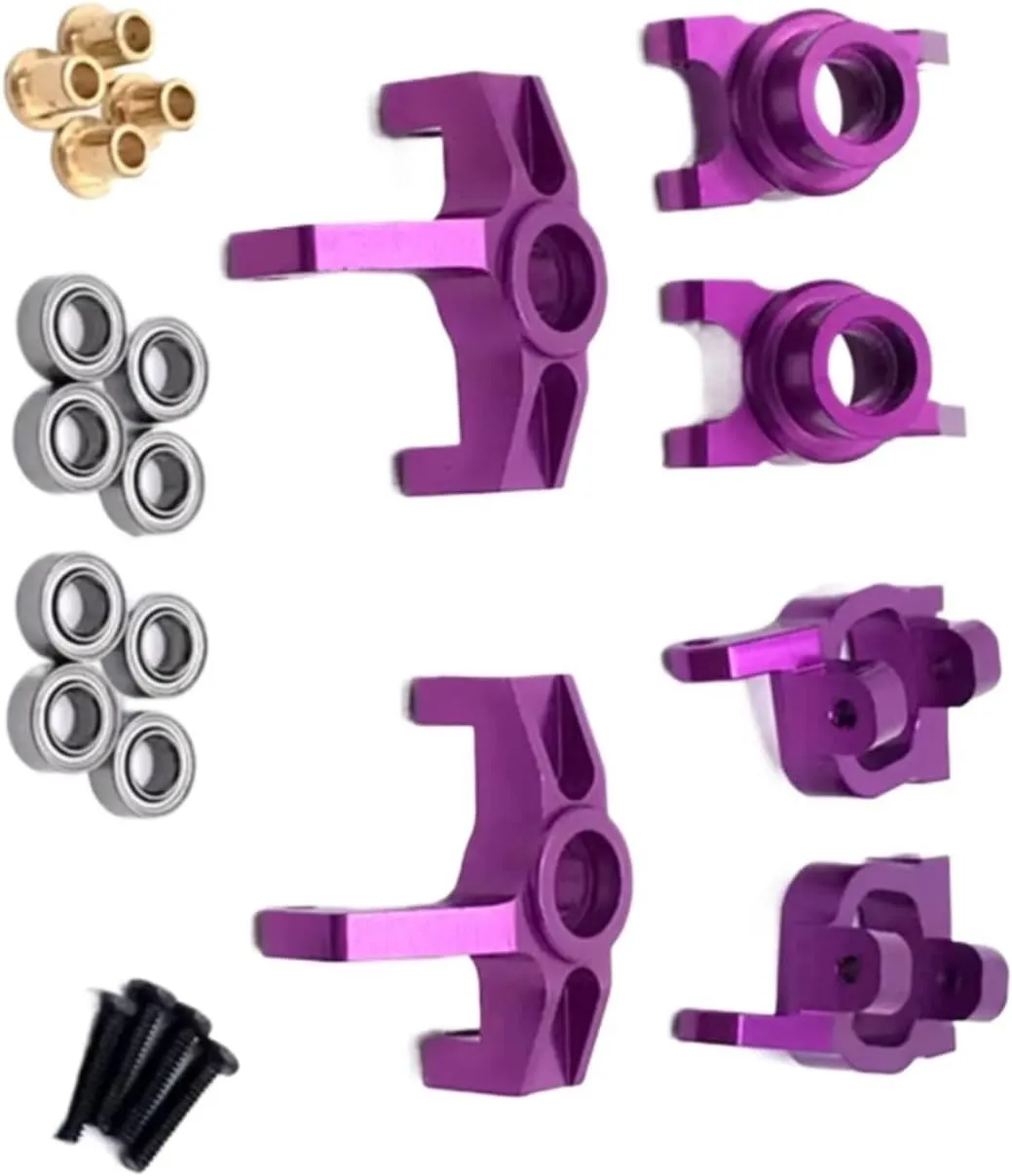 for LC for Racing for Wltoys for 144010 144001 144002 1/14 RC Car Metal Parts Modified Steering Cup C for Seat Rear Wheel Cup RC Upgrade Parts(Purple)