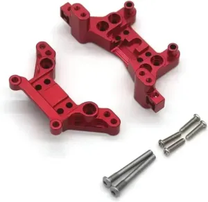 for Mjx H16 16207 16208 16209 16210 1/16 2Pcs Metal Front and Rear Shock Tower RC Car Upgrade Parts Accessories Replacement Use RC Car DIY Parts(Red)