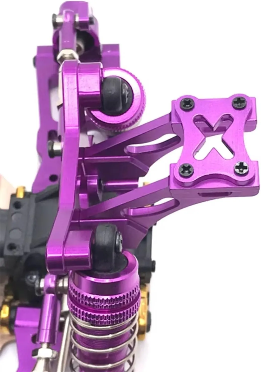 for Wltoys 144001 144010 124007 124017 Metal Tail Wing Mount Fixing Bracket RC Car Upgrade Parts Accessories Multiple Colors Available RC Car DIY Parts(Purple)
