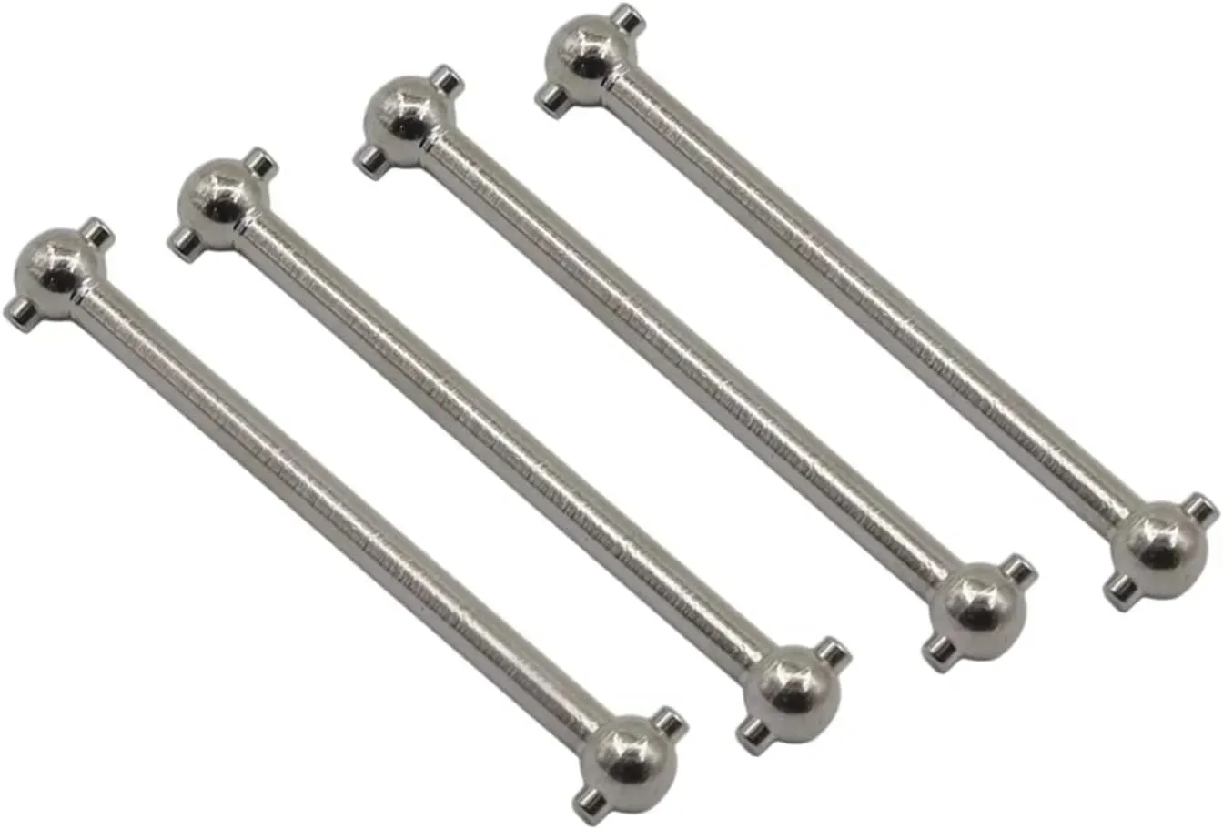 for WLtoys A979 A949 A959 A969 K929 for Himoto E18 Spino for HSP 1/18 4Pcs Stainless Steel Dogbone 51MM RC Car Upgrade Parts RC Car Accessories(Silver)