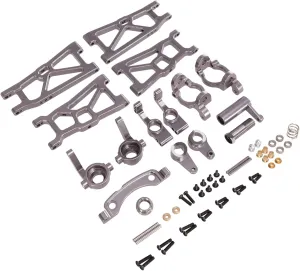 for ZD for Racing for DBX-10 1/10 RC Car Metal Modification Upgrade Parts Rocker Arm Steering Cup Steering Assembly 6-Piece Set RC Upgrade Parts(Metallic)